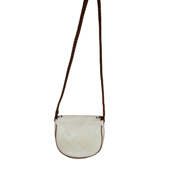 American Rag Pink Rose Vine Cream Boho Cottage Crossbody Bag Brown Braided Strap - Picture 9 of 16